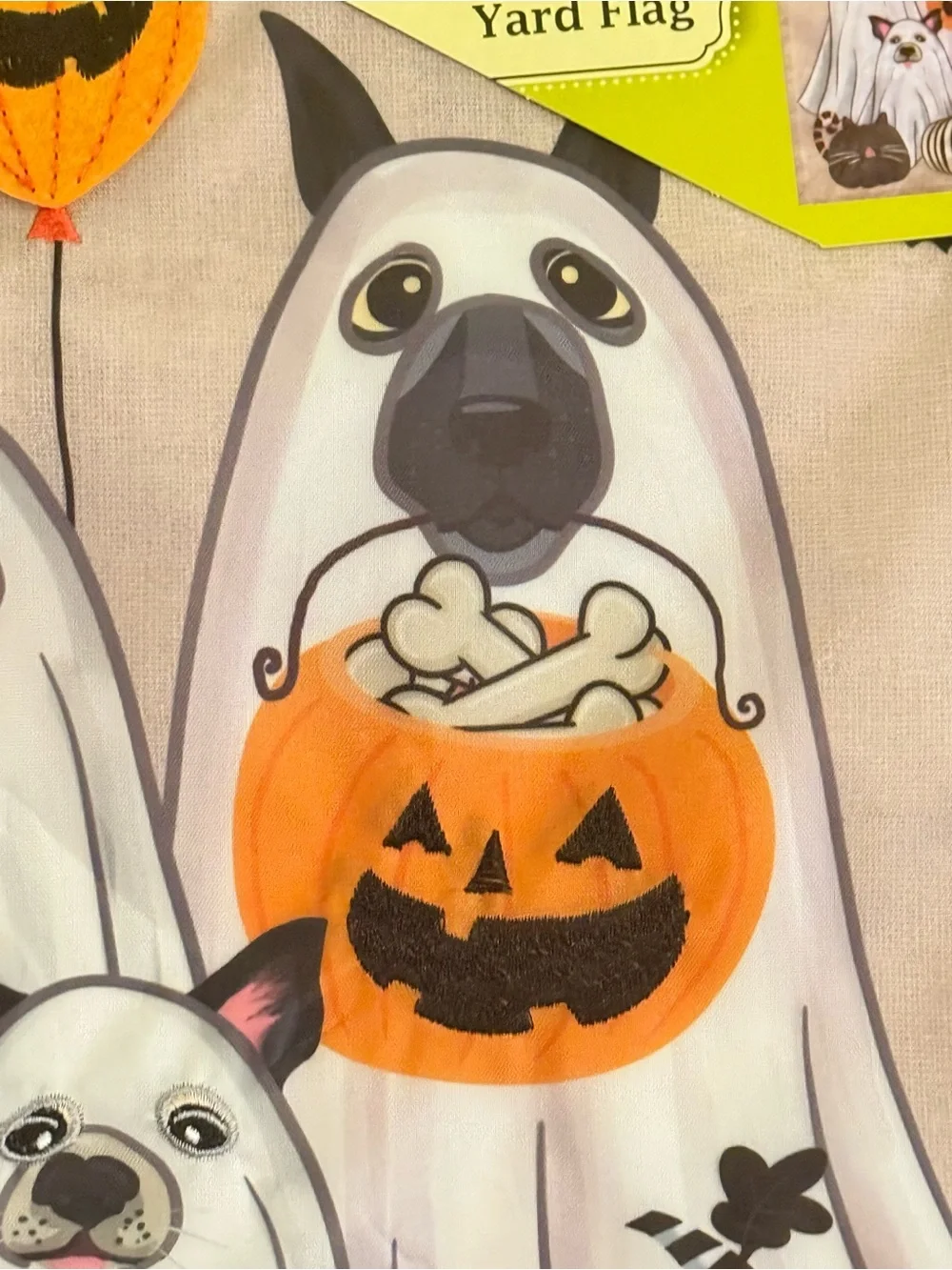 Meadow Creek Halloween Ghost Pets Garden Flag - Trick or Treat Dog Cat Yard Deco